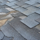 Damaged shingle roof