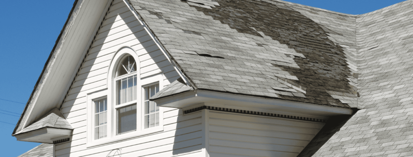A person inspecting a roof for signs of damage, including roof repair work.