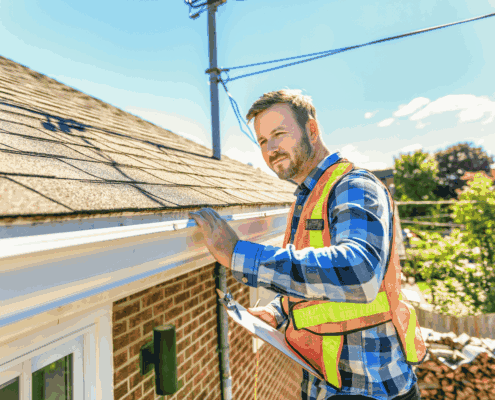 A professional conducting a roof inspection to extend the roof's lifespan.
