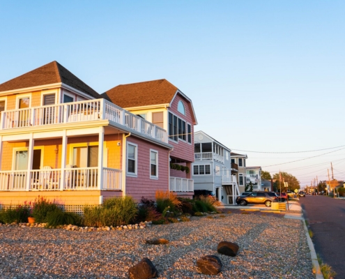 The Empty-House Leak: Roof Care for Second Homes and Rentals 7 Closed-up shore houses with asphalt shingle roofs in the off season, Ocean City MD